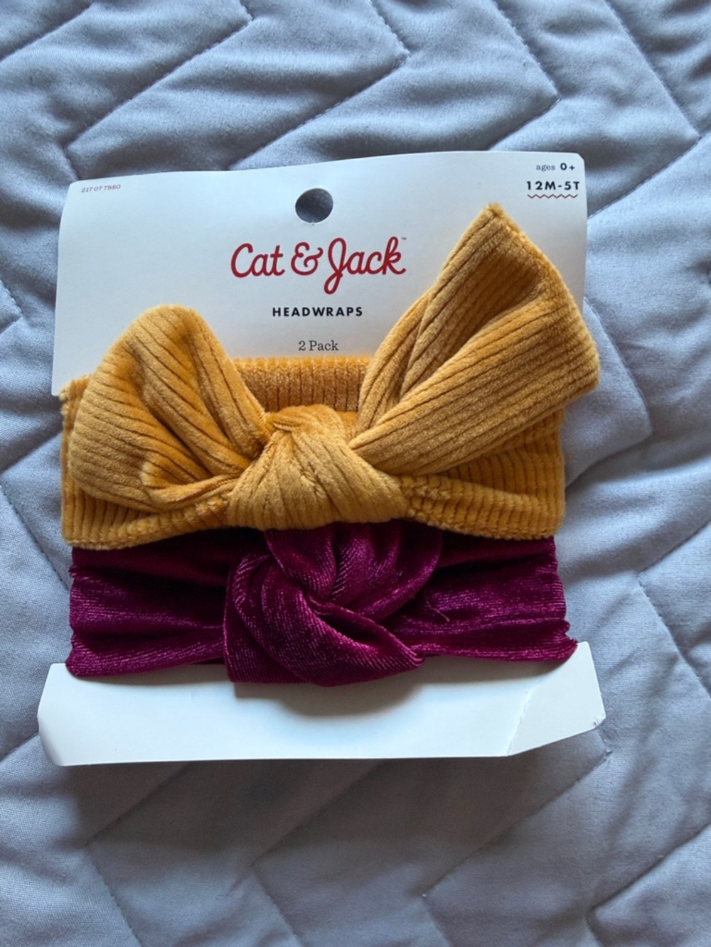 Cat & Jack 2-Pack Headwraps - Mustard & Deep Magenta